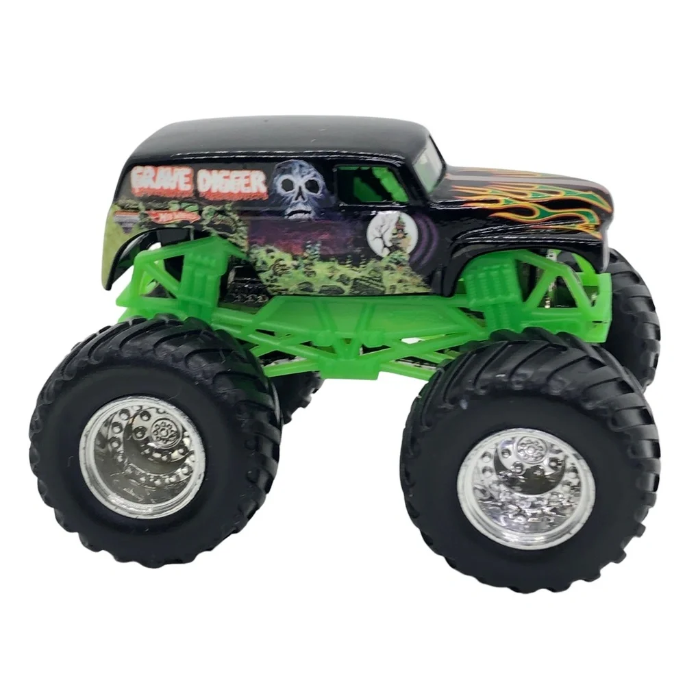 HOT WHEELS 2009 Grave Digger Monster Jam Toy Vehicle PARTS & Purple Race Car
